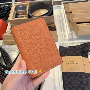 NWT Coach CCG00 Id License Credit Card Wallet Signature Leather Toffee